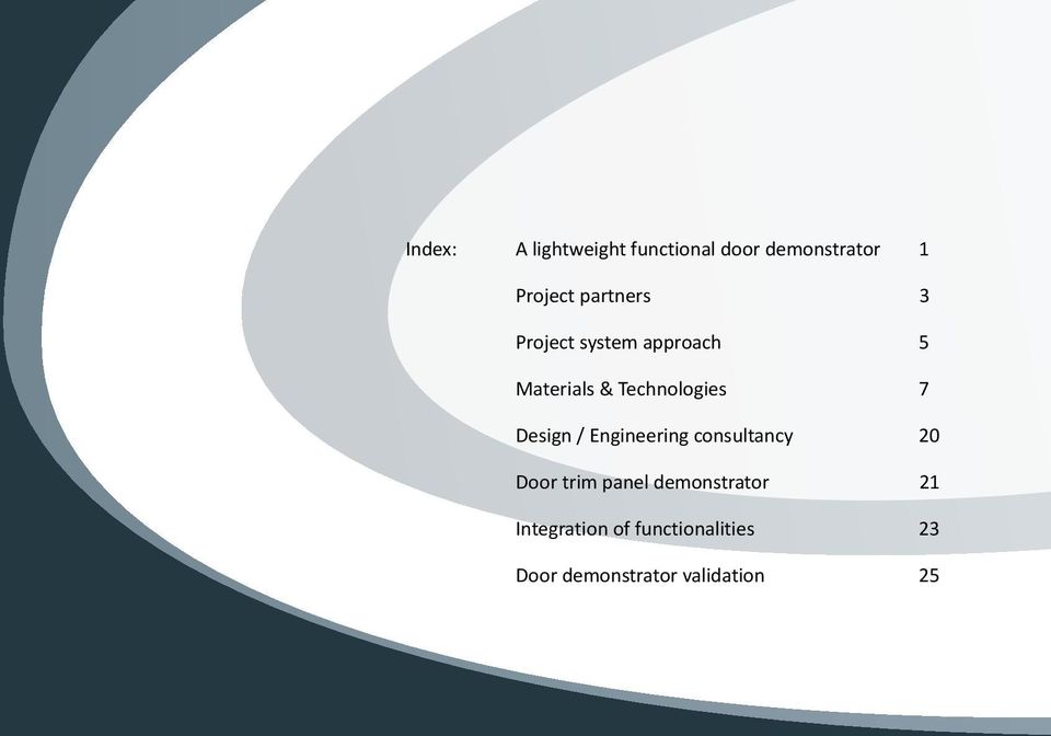 Design / Engineering consultancy 20 Door trim panel demonstrator