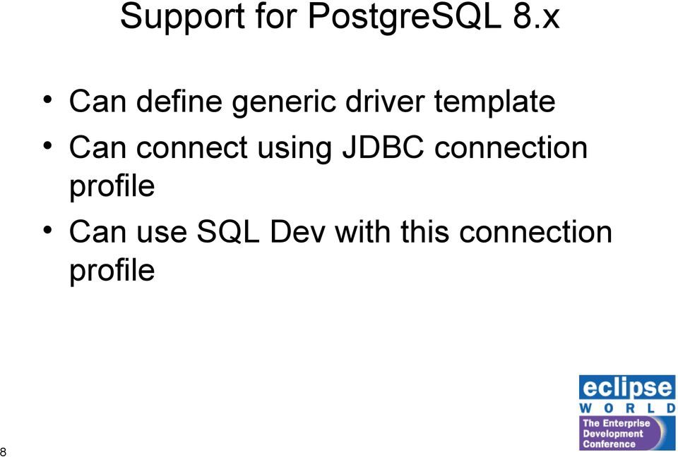 Can connect using JDBC connection