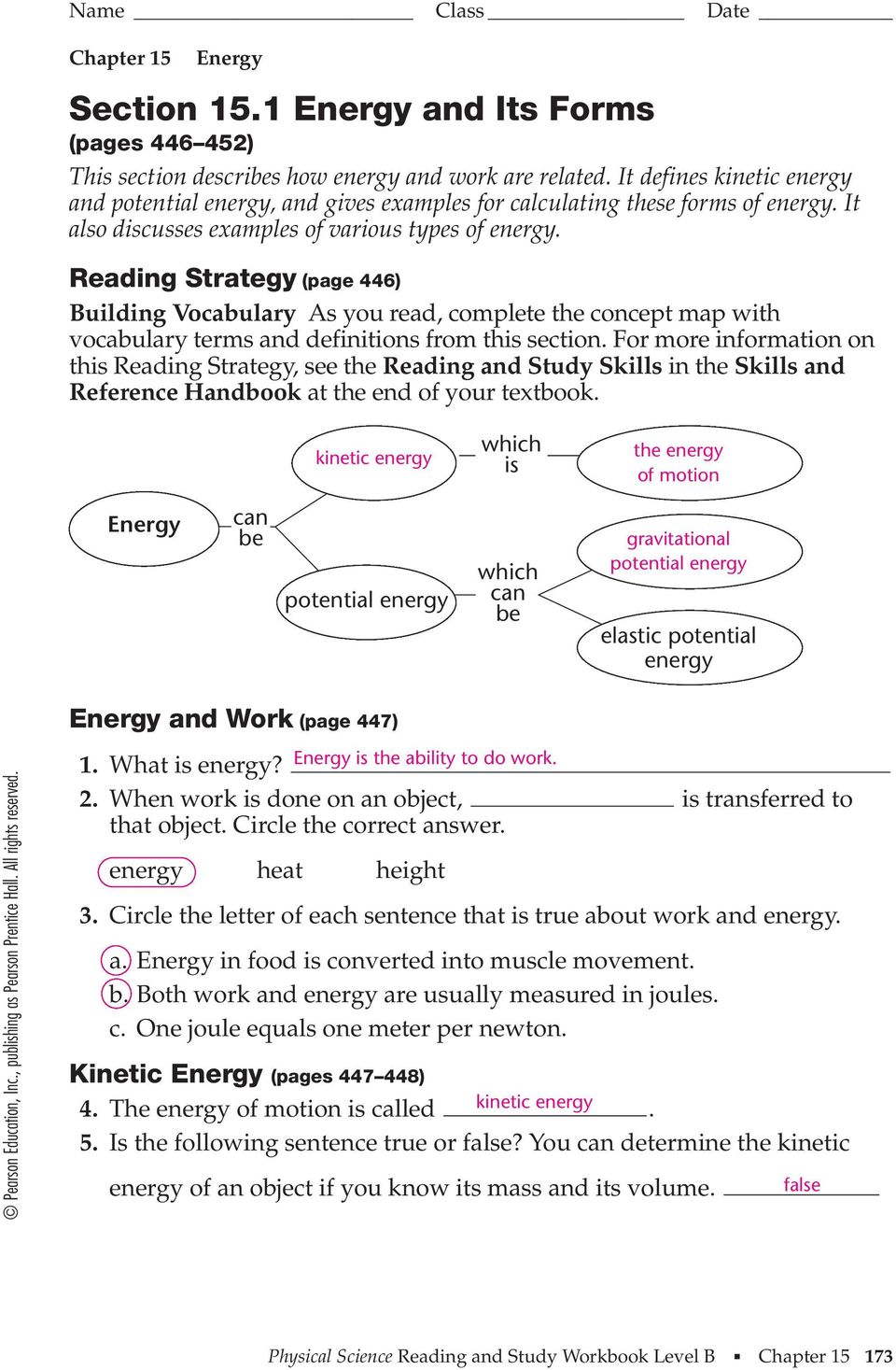 Reading Strategy (page 446) Building Vocabulary As you read, complete the concept map with vocabulary terms and definitions from this section.