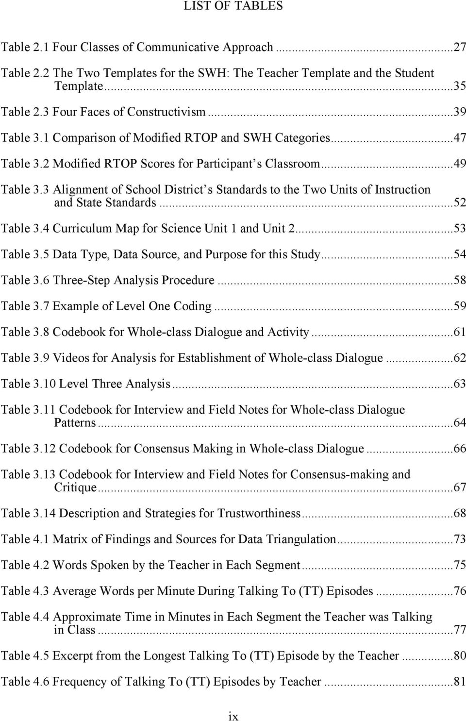 ..52! Table 3.4 Curriculum Map for Science Unit 1 and Unit 2...53! Table 3.5 Data Type, Data Source, and Purpose for this Study...54! Table 3.6 Three-Step Analysis Procedure...58! Table 3.7 Example of Level One Coding.