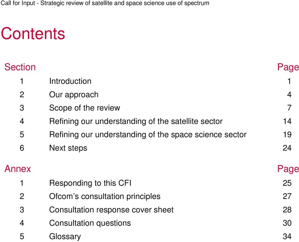 science sector 19 6 Next steps 24 Annex Page 1 Responding to this CFI 25 2 Ofcom s