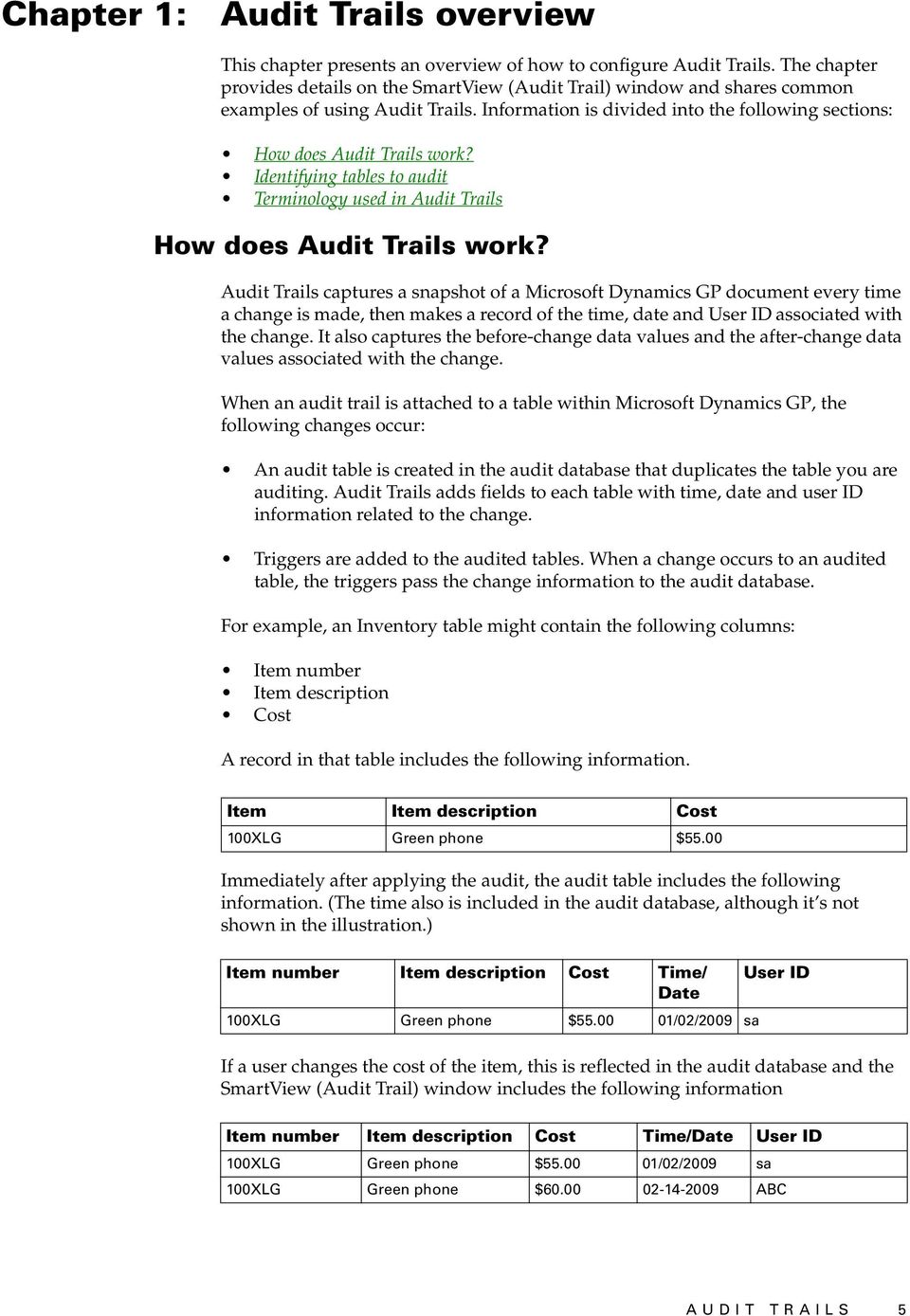 Identifying tables to audit Terminology used in Audit Trails How does Audit Trails work?