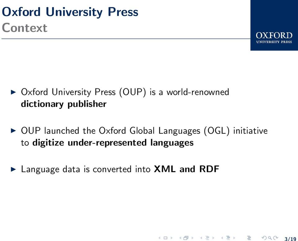 the Oxford Global Languages (OGL) initiative to digitize