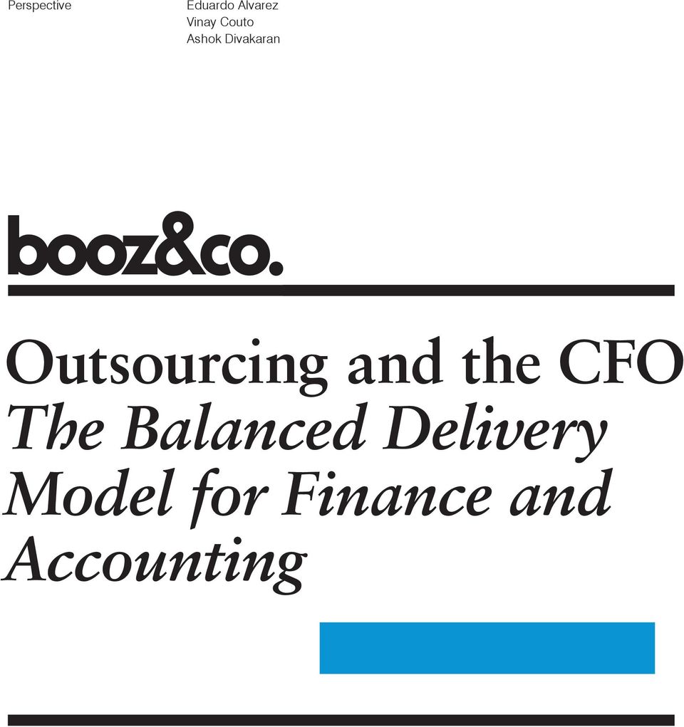 and the CFO The Balanced Delivery