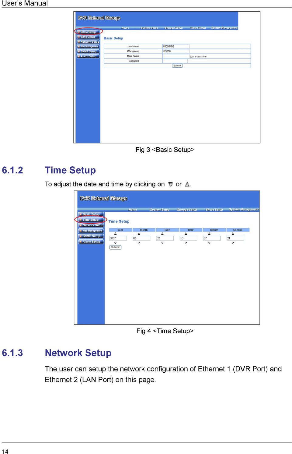 Fig 4 <Time Setup> 6.1.
