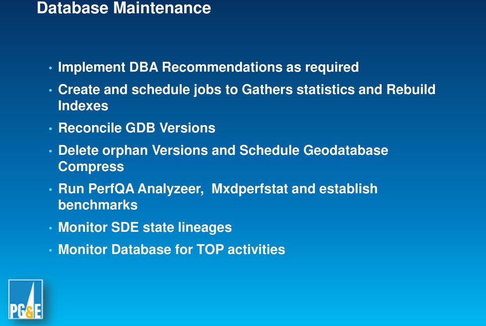 orphan Versions and Schedule Geodatabase Compress Run PerfQA Analyzeer,