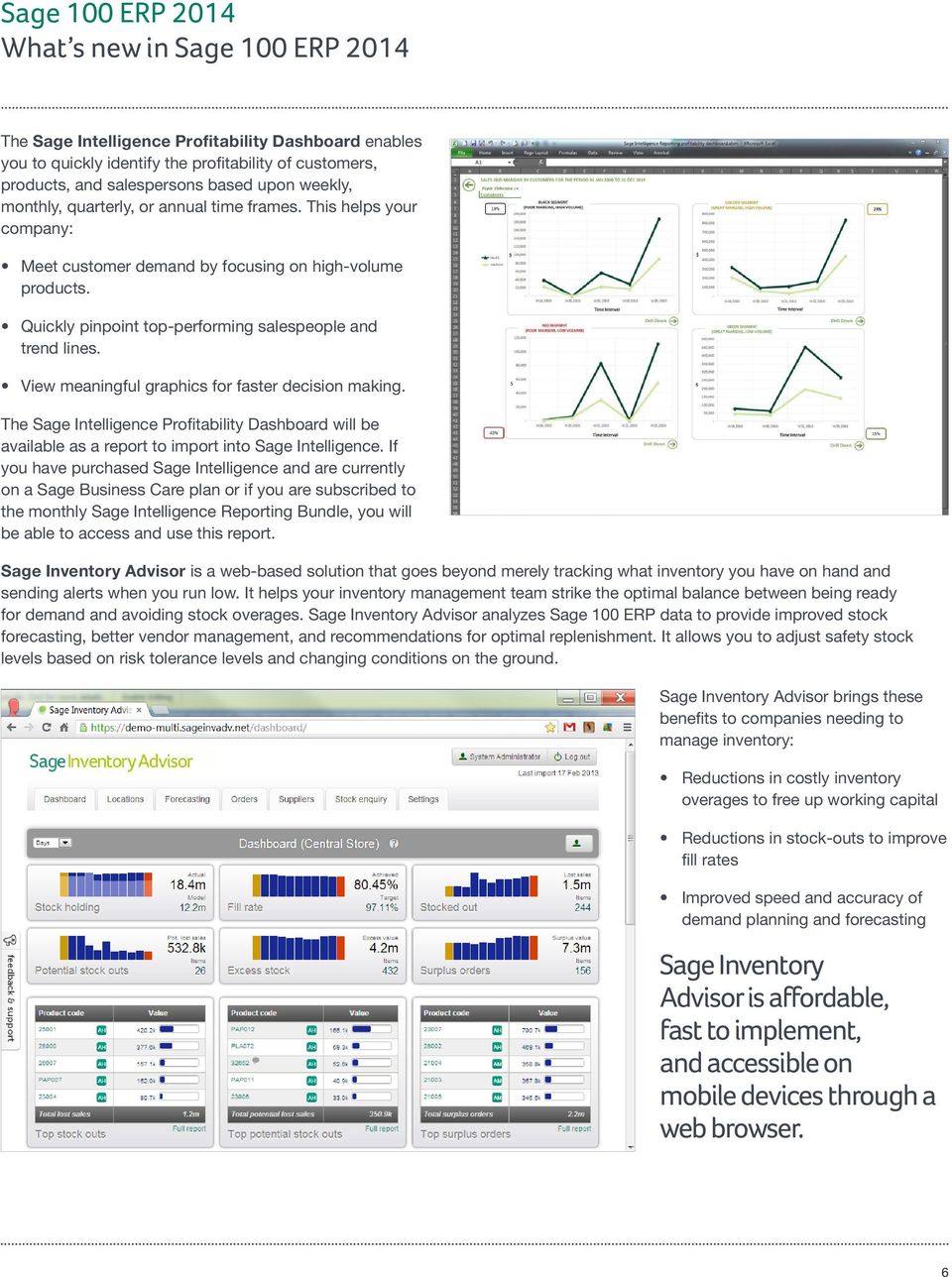 The Sage Intelligence Profitability Dashboard will be available as a report to import into Sage Intelligence.