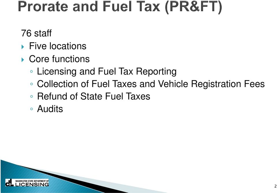 Collection of Fuel Taxes and Vehicle