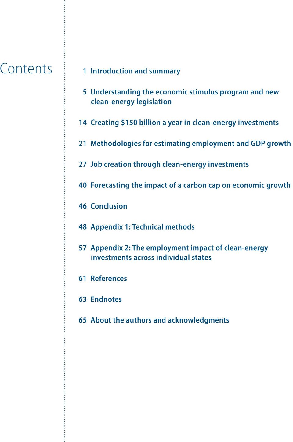 clean-energy investments 40 Forecasting the impact of a carbon cap on economic growth 46 Conclusion 48 Appendix 1: Technical methods 57