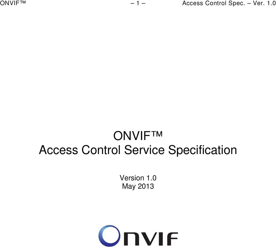 0 ONVIF Access Control