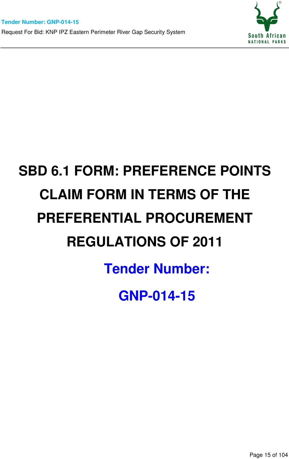 FORM IN TERMS OF THE PREFERENTIAL