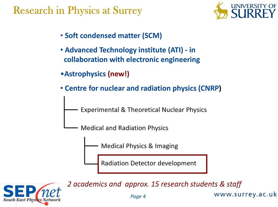 ) Centre for nuclear and radiation physics (CNRP) Experimental & Theoretical Nuclear Physics