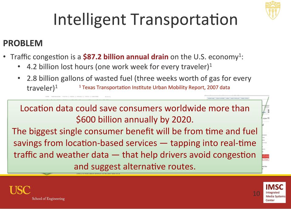 CongesNon costs $713 $600 per commuter billion annually per by 2020.