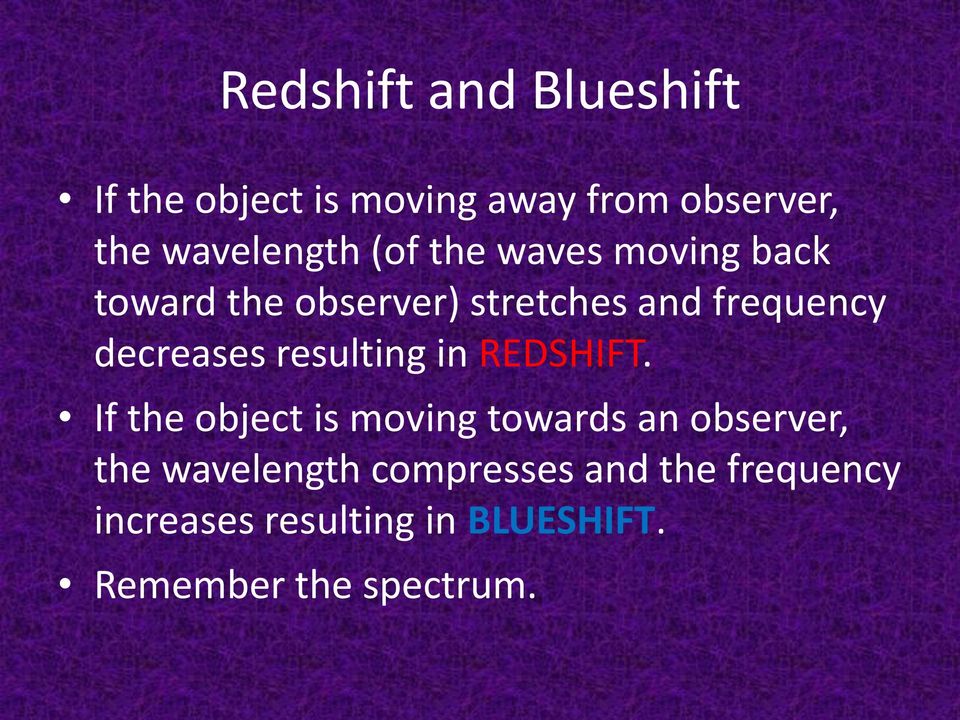 resulting in REDSHIFT.