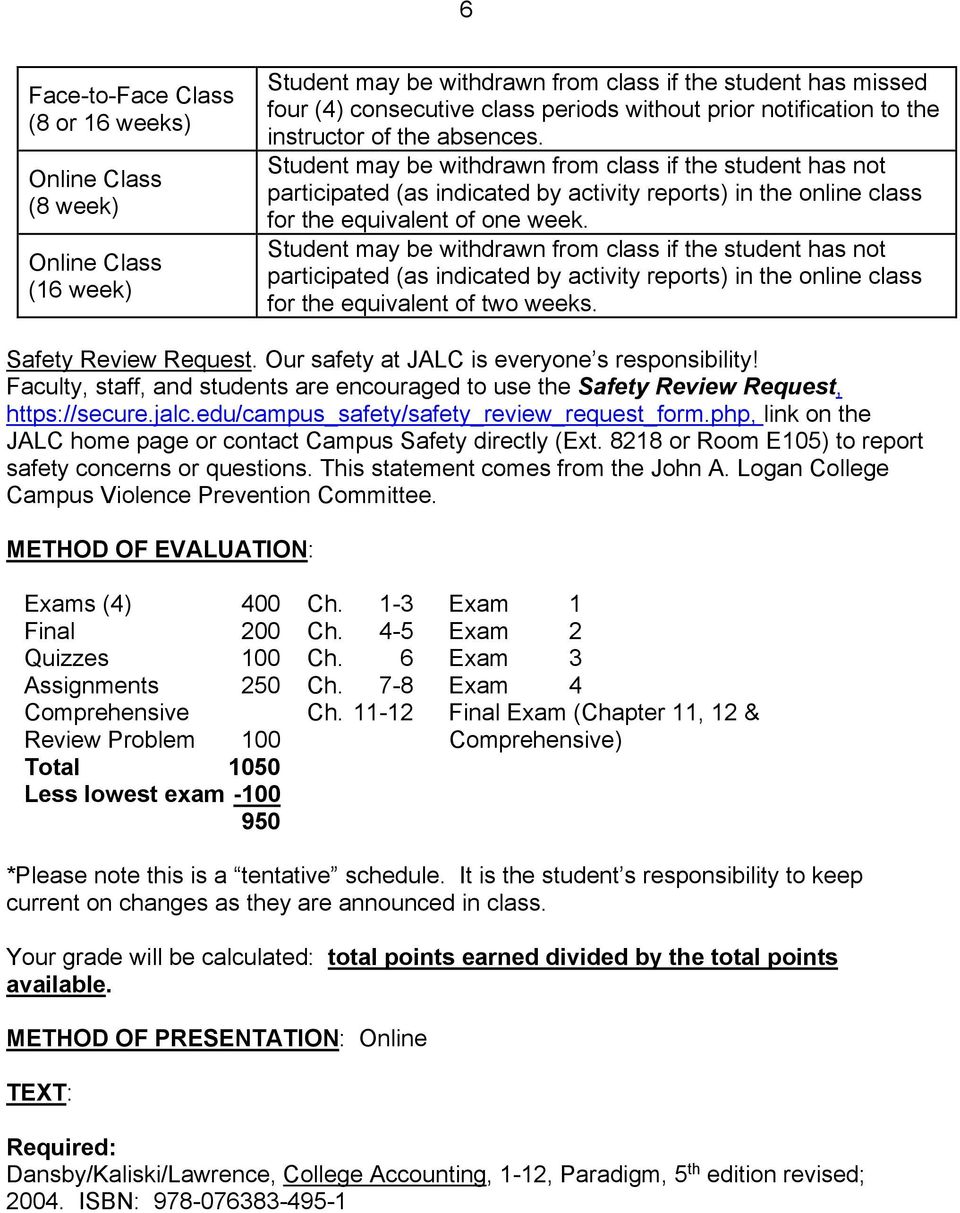 Student may be withdrawn from class if the student has not participated (as indicated by activity reports) in the online class for the equivalent of one week.