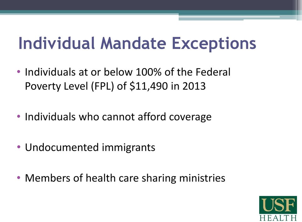 2013 Individuals who cannot afford coverage