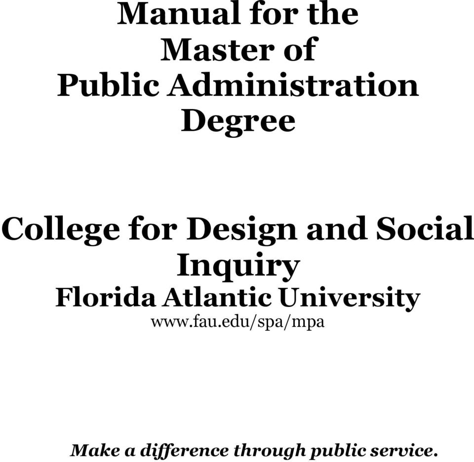 Social Inquiry Florida Atlantic University