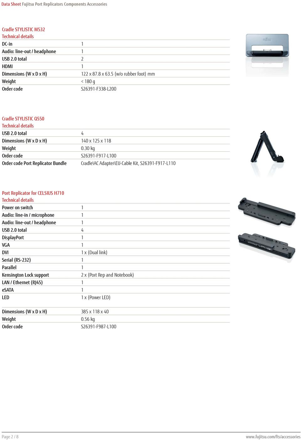 30 kg S26391-F917-L100 Port Replicator Bundle Cradle\AC Adapter\EU-Cable Kit, S26391-F917-L110 Port Replicator for CELSIUS