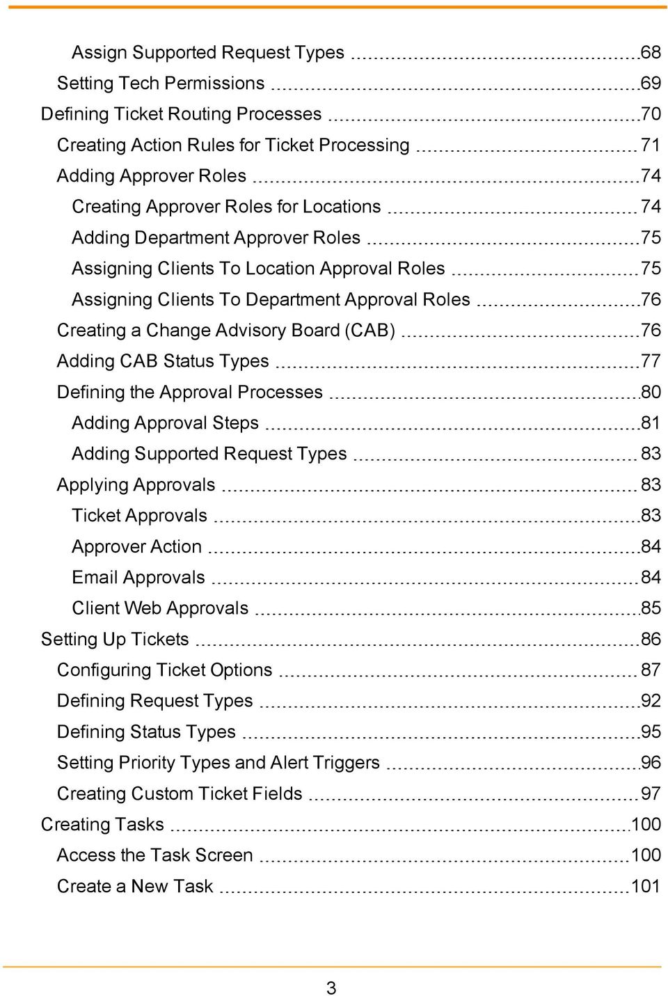 Status Types 77 Defining the Approval Processes 80 Adding Approval Steps 81 Adding Supported Request Types 83 Applying Approvals 83 Ticket Approvals 83 Approver Action 84 Email Approvals 84 Client