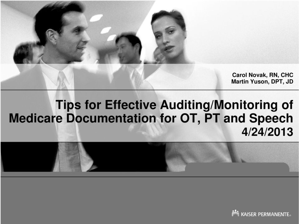 Auditing/Monitoring of Medicare