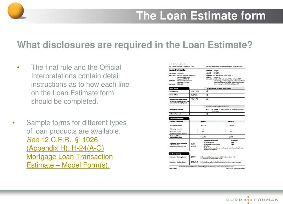 line on the Loan Estimate form should be completed.