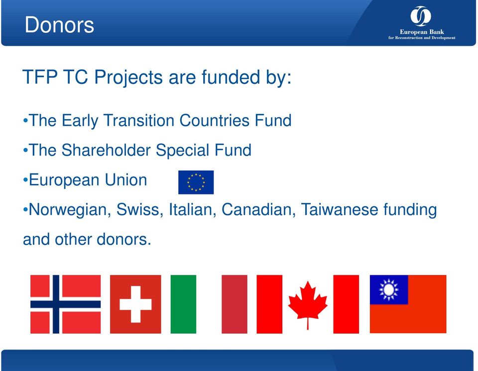 Special Fund European Union Norwegian, Swiss,