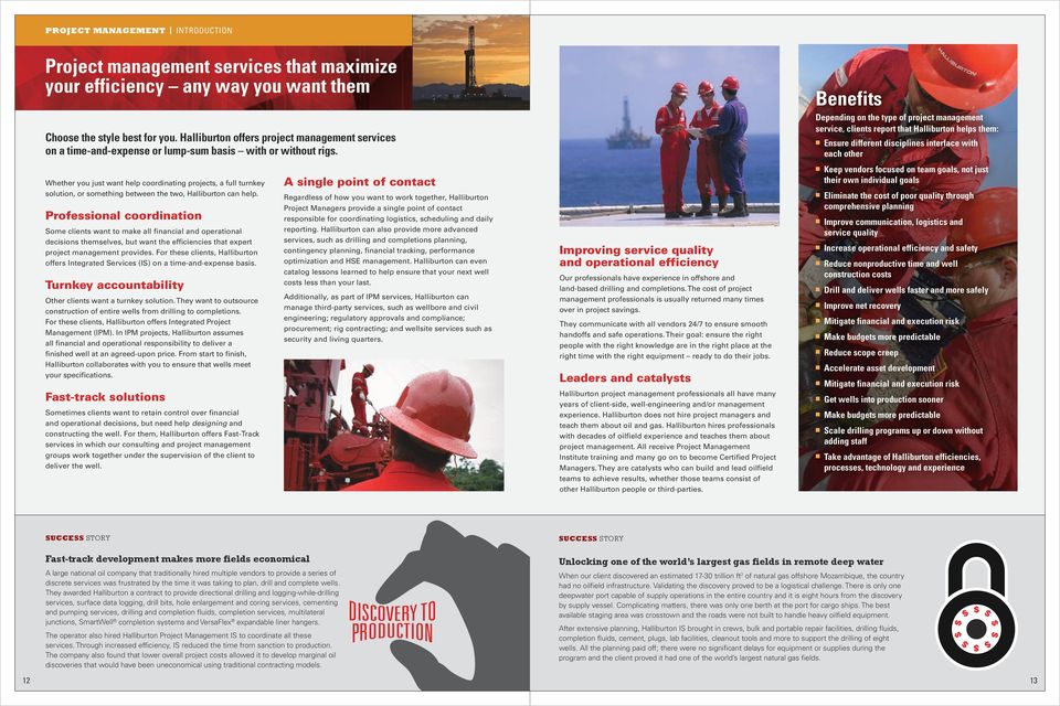 Whether you just want help coordinating projects, a full turnkey solution, or something between the two, Halliburton can help.