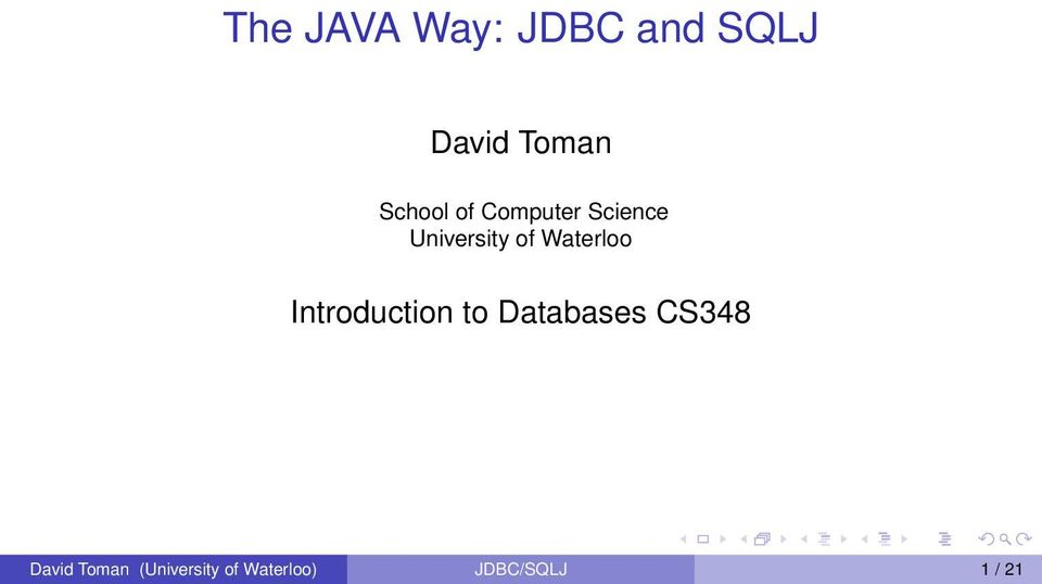 Waterloo Introduction to Databases CS348