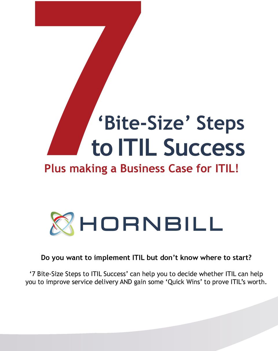 7 Bite-Size Steps to ITIL Success can hep you to decide whether ITIL