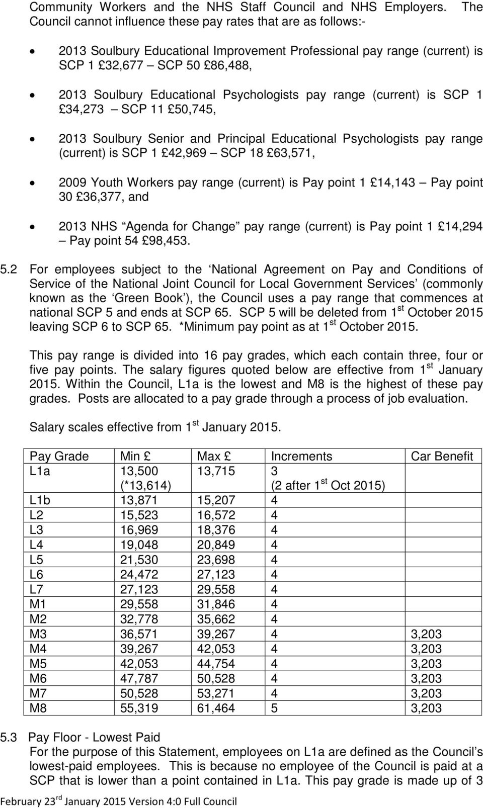 Psychologists pay range (current) is SCP 1 34,273 SCP 11 50,745, 2013 Soulbury Senior and Principal Educational Psychologists pay range (current) is SCP 1 42,969 SCP 18 63,571, 2009 Youth Workers pay