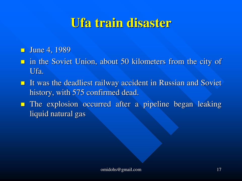 It was the deadliest railway accident in Russian and Soviet history,