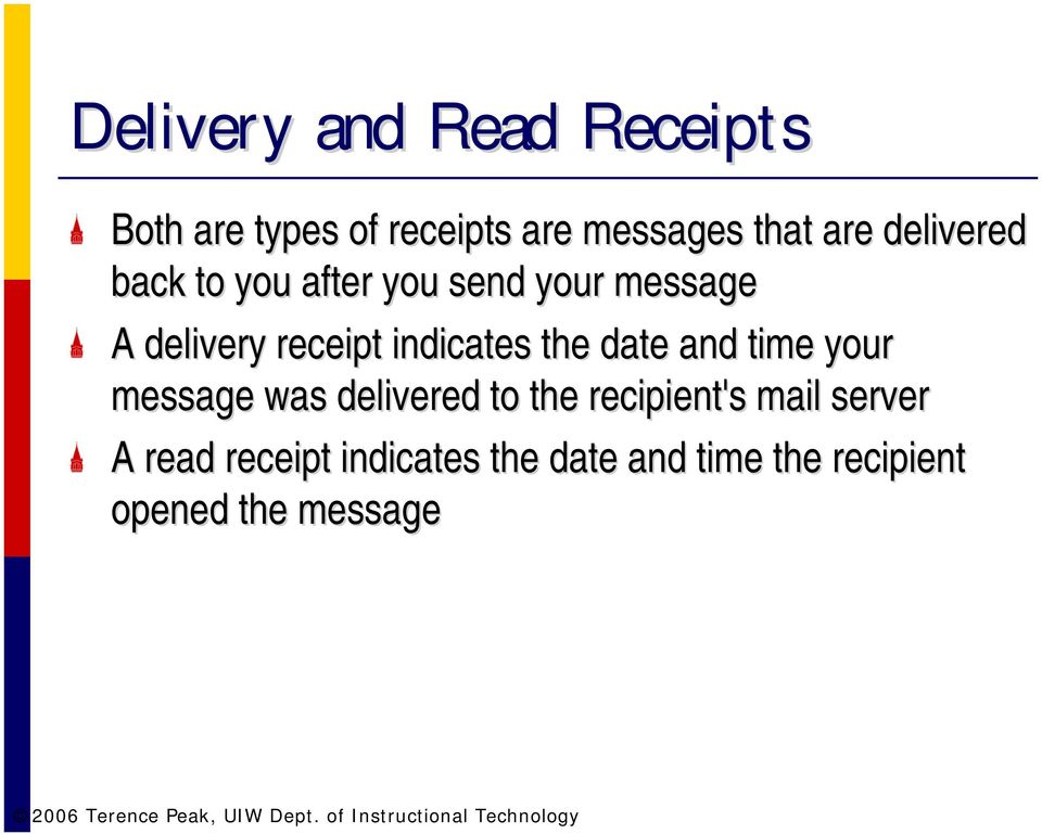 indicates the date and time your message was delivered to the recipient's