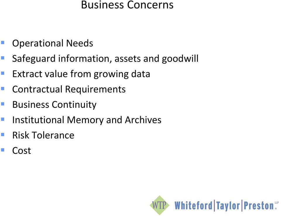 growing data Contractual Requirements Business