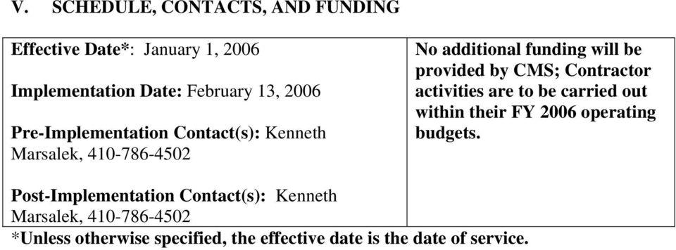 Contractor activities are to be carried out within their FY 2006 operating budgets.