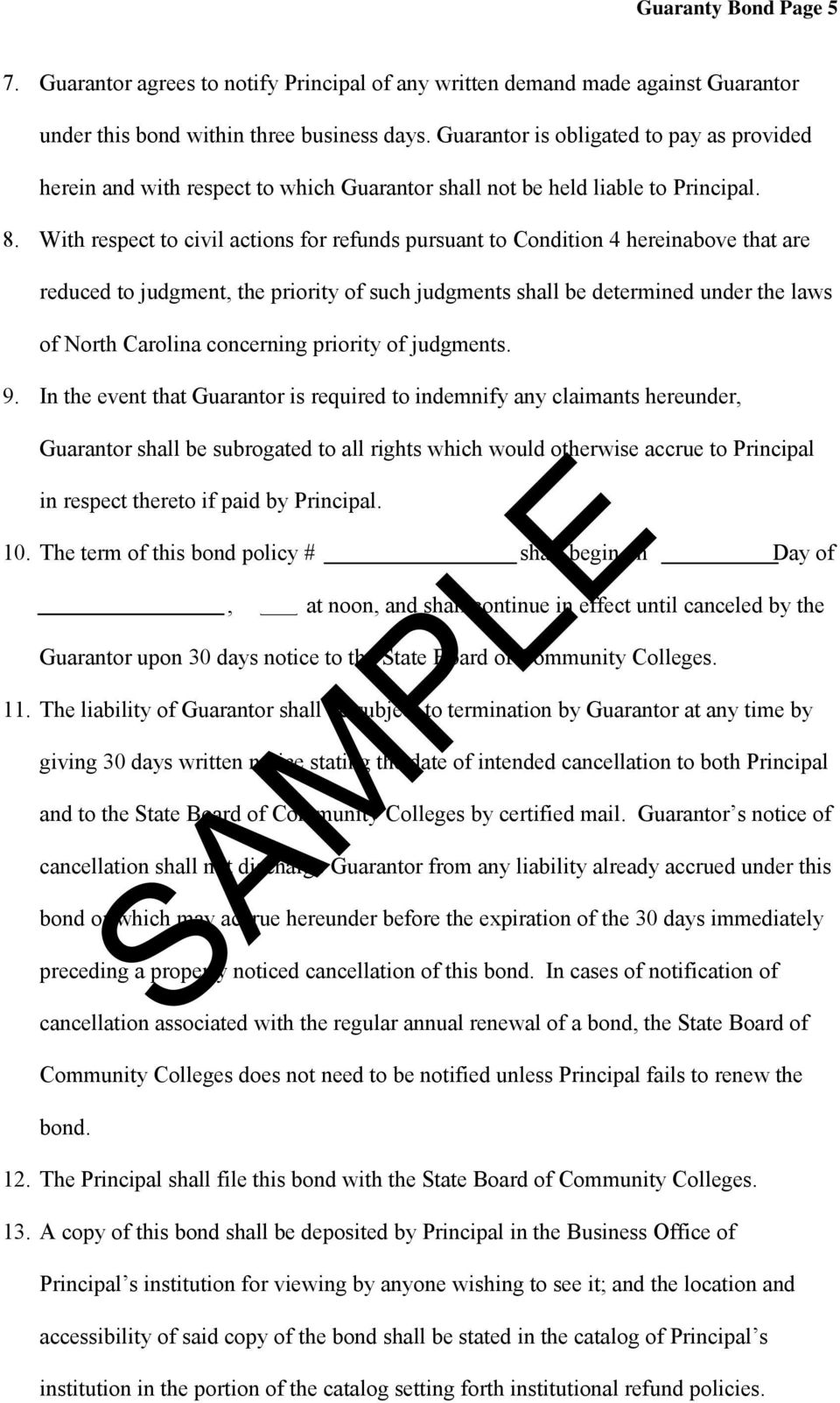 With respect to civil actions for refunds pursuant to Condition 4 hereinabove that are reduced to judgment, the priority of such judgments shall be determined under the laws of North Carolina