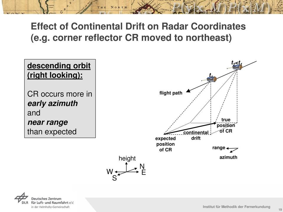 2 <t 1 CR occurs more in early azimuth and near range than expected W S height