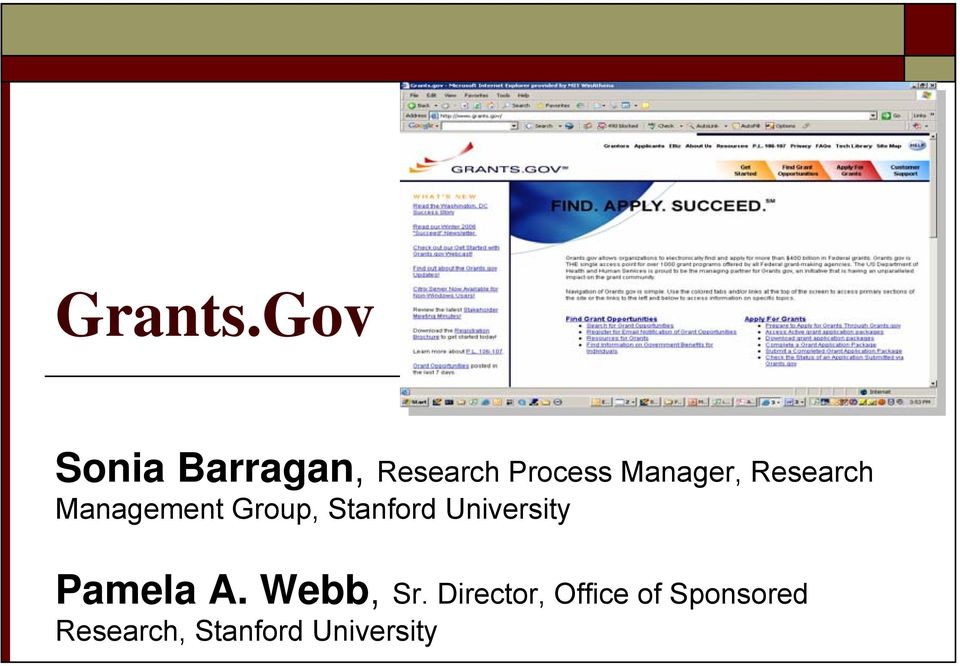 Manager, Research Management Group, Stanford