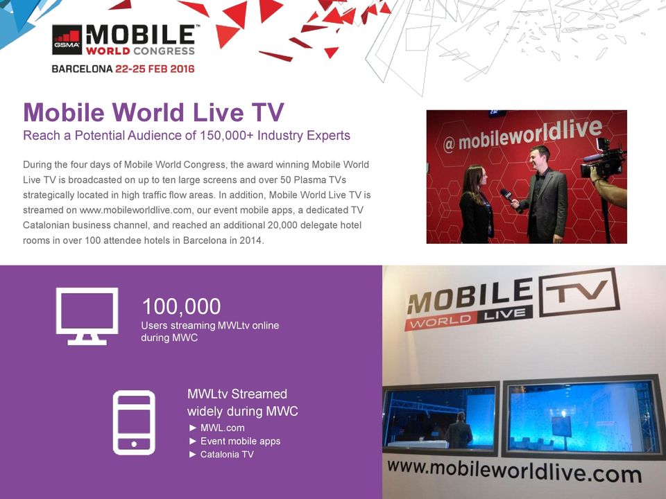 In addition, Mobile World Live TV is streamed on www.mobileworldlive.