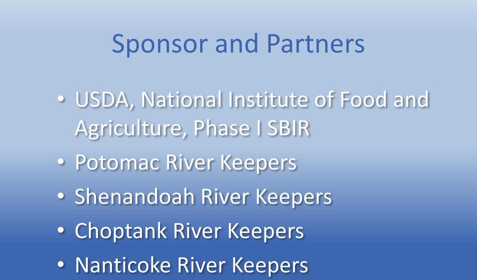 SBIR Potomac River Keepers Shenandoah River