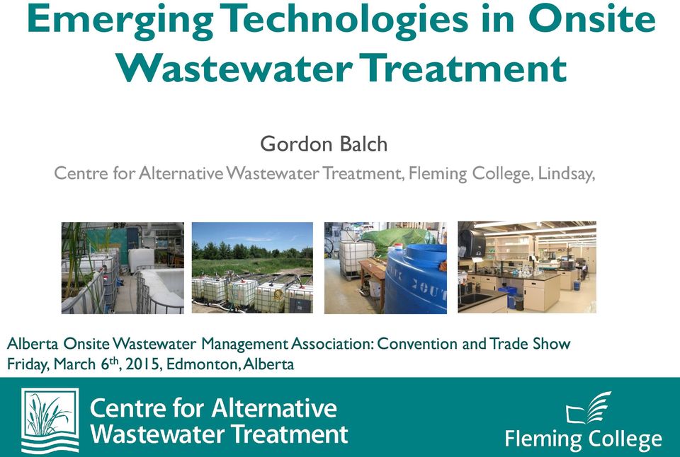 College, Lindsay, Alberta Onsite Wastewater Management