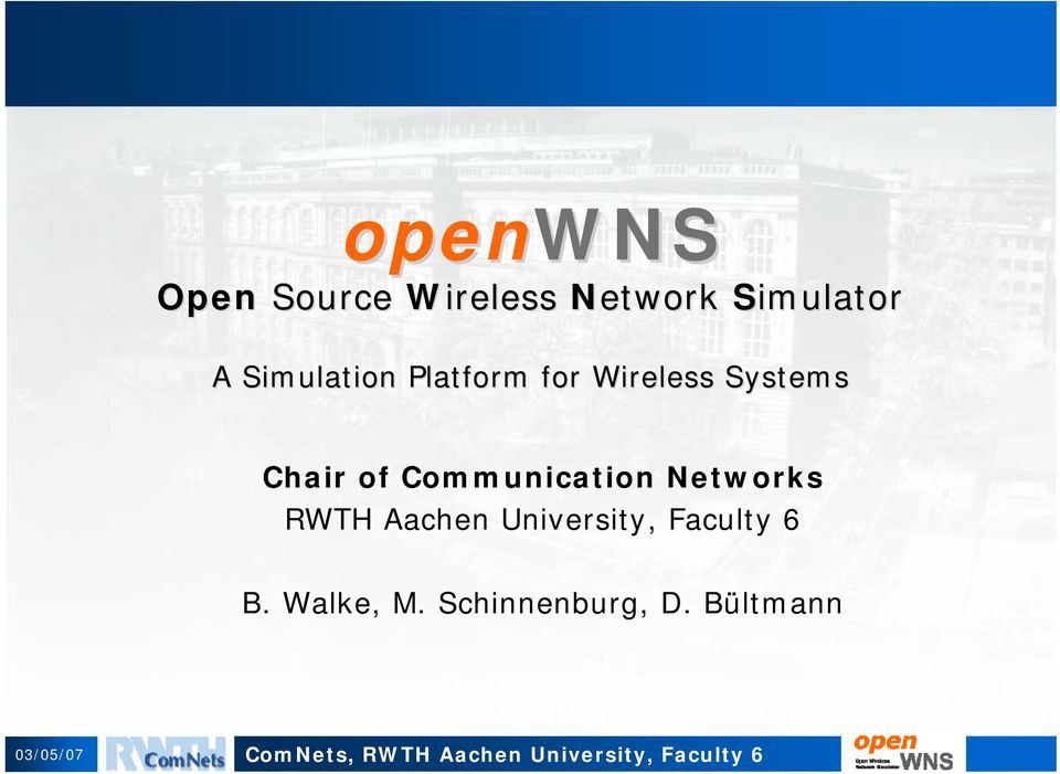 of Communication Networks RWTH Aachen