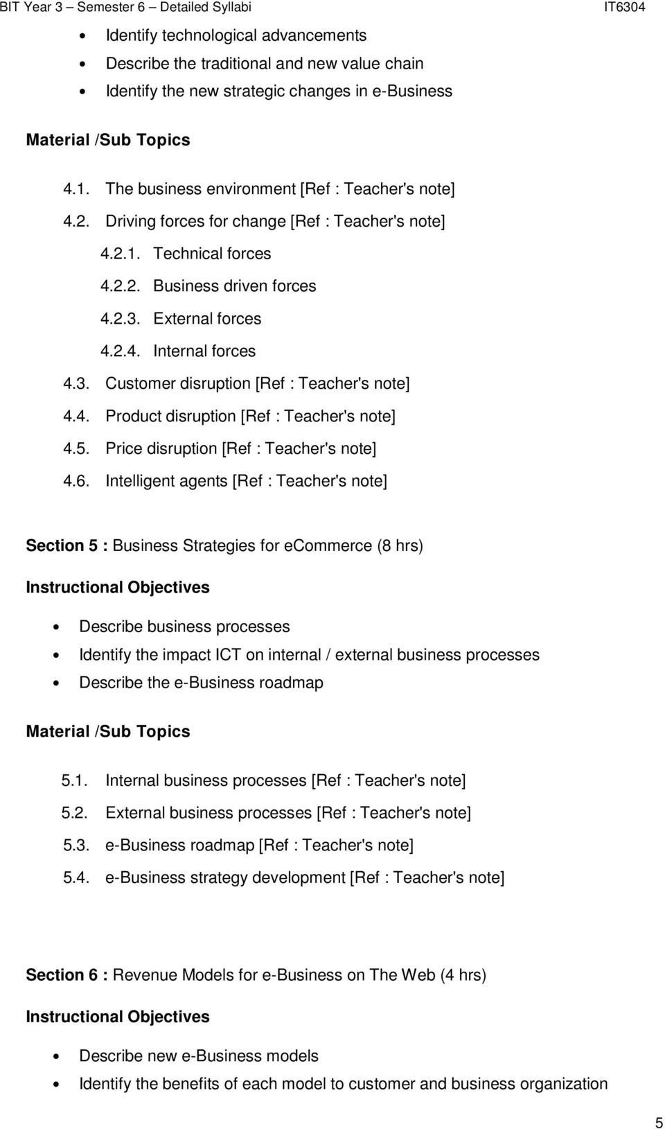 4. Product disruption [Ref : Teacher's note] 4.5. Price disruption [Ref : Teacher's note] 4.6.