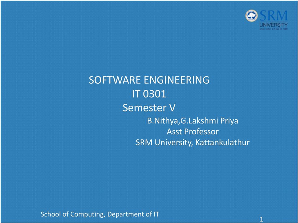 Lakshmi Priya Asst Professor SRM