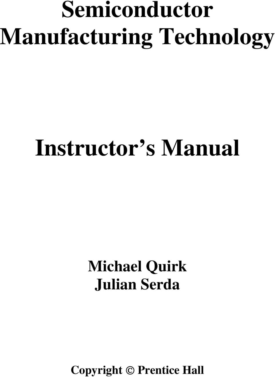 Manual Michael Quirk Julian