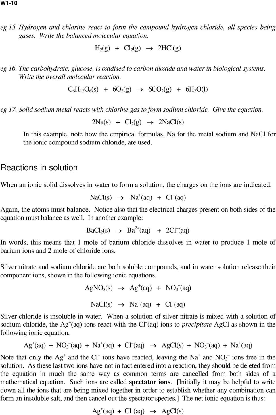 Solid sodium metal reacts with chlorine gas to form sodium chloride. Give the equation.