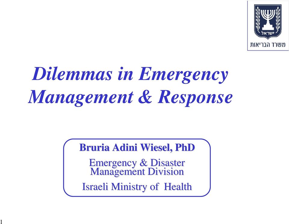 Emergency & Disaster Management