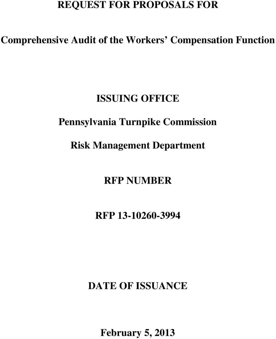 Pennsylvania Turnpike Commission Risk Management