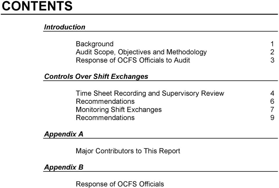 Appendix B Time Sheet Recording and Supervisory Review 4 Recommendations 6