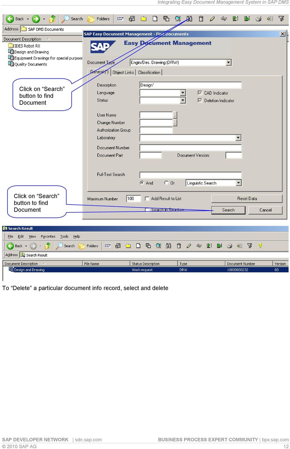 record, select and delete 2010 SAP AG
