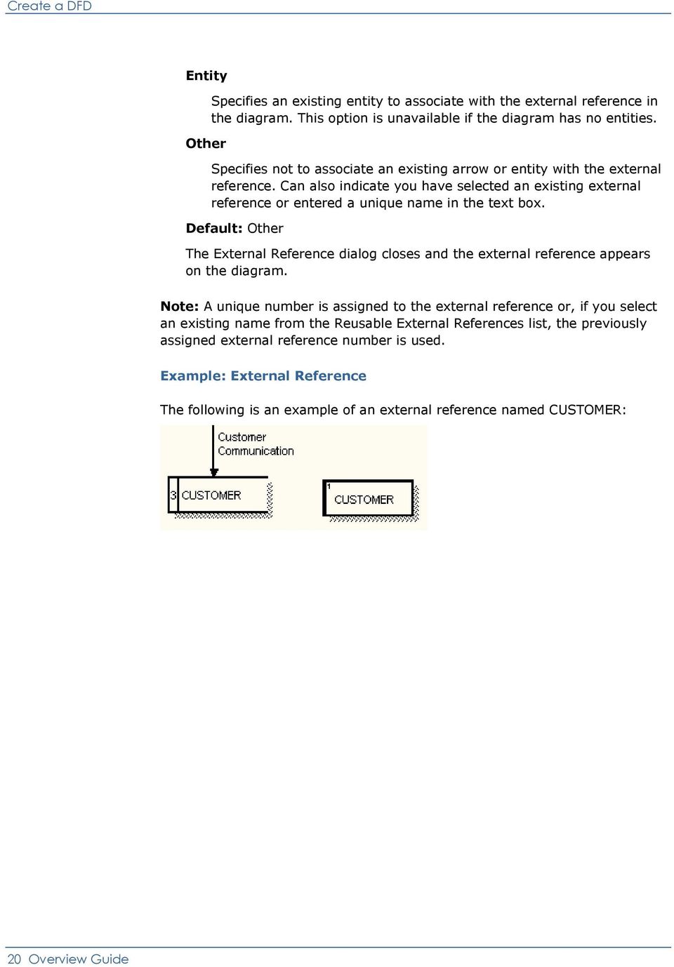 Default: Other The External Reference dialog closes and the external reference appears on the diagram.